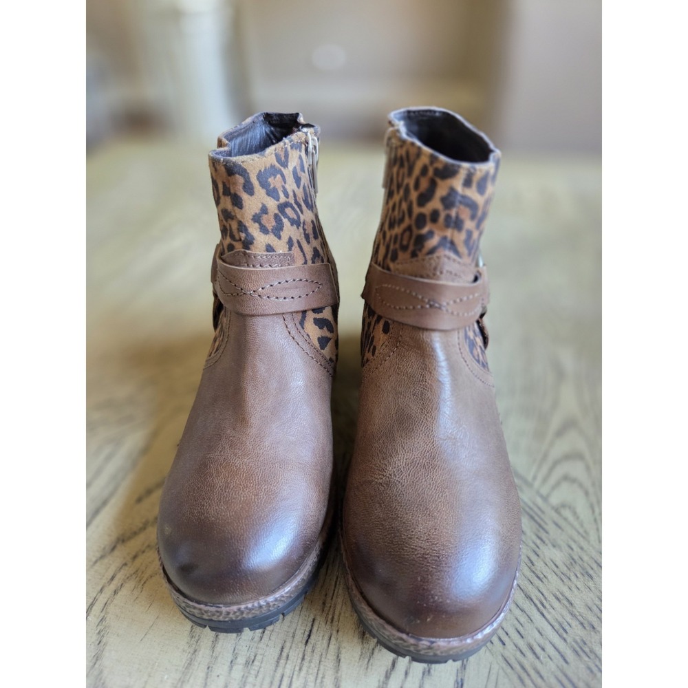 Very Volatile Leopard Trim Brown Ankle Boots - Women